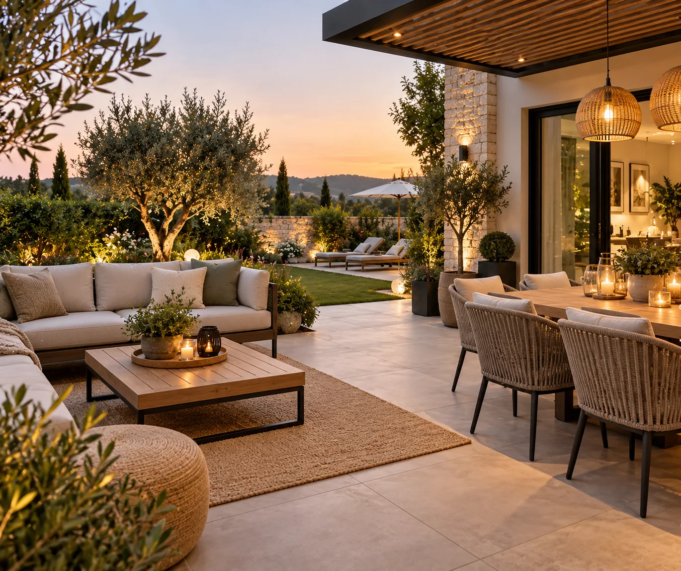 Terrasse haut de gamme propre et accueillante
