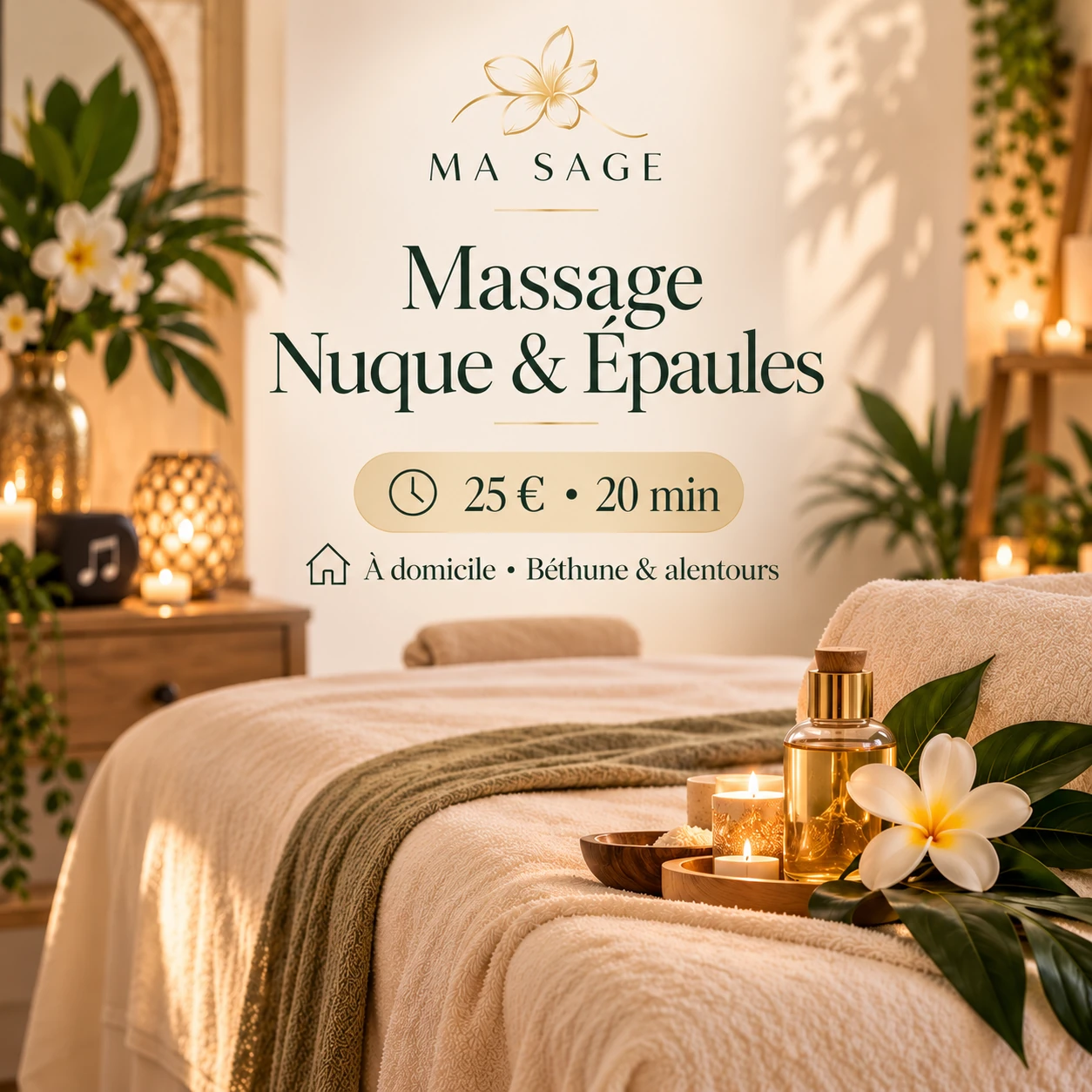 Carte tarifaire du massage nuque et épaules MA SAGE