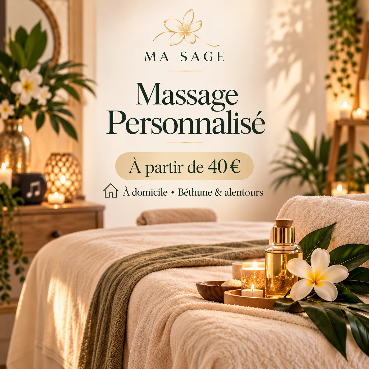 Carte tarifaire du massage personnalisé MA SAGE
